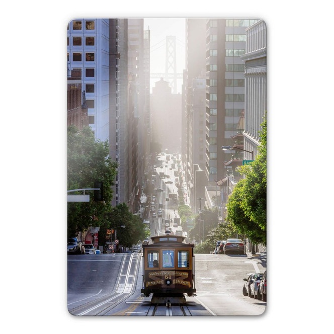 Glasbild Colombo - Cable Car in San Francisco
