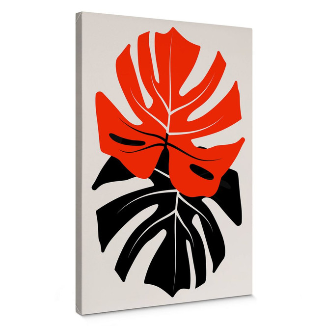 Leinwandbild Kubistika - Monstera Duett