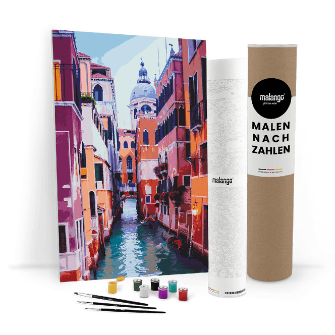 Malen nach Zahlen Leinwandbild - Piccolo Canale in Venedig