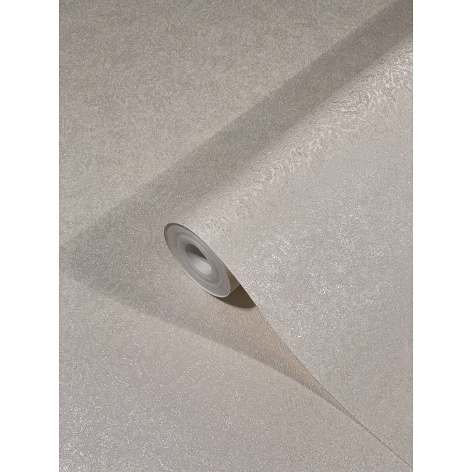 Vliestapete mit glänzenden kleinen Blättern beige Floral von Harald Glööckler