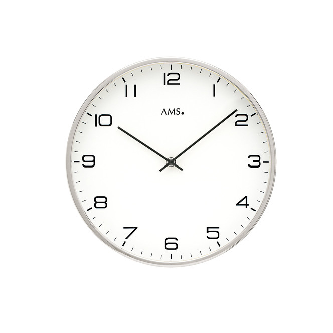 Wanduhr Metallgehäuse Vernickelt