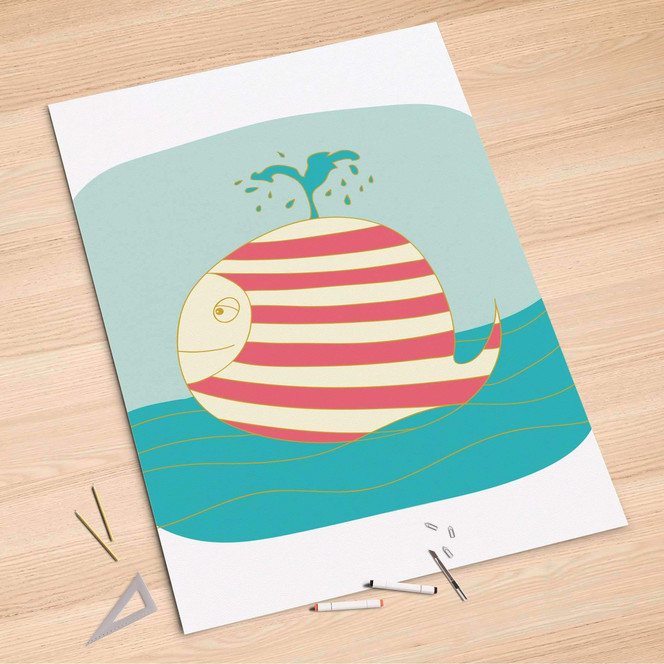 Folienbogen (100x150cm) - Funny Wale- Bild 1