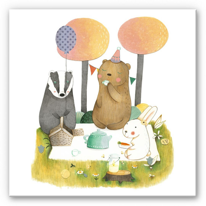 Hartschaumbild Loske - Picknick zu dritt