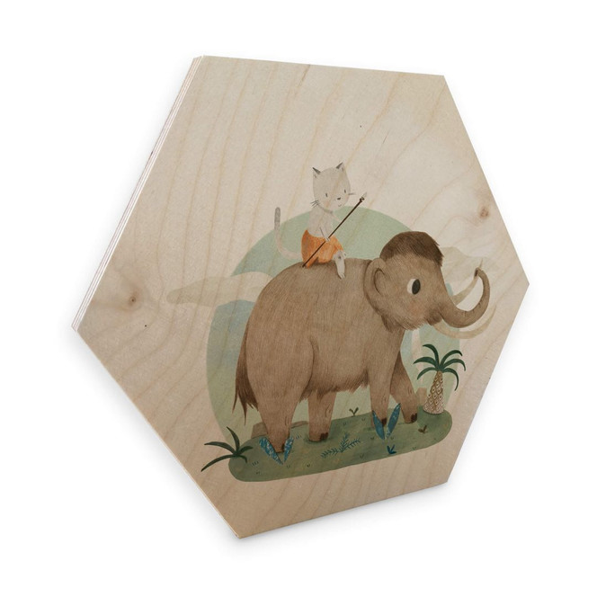 Hexagon - Holz Birke-Furnier Loske - In der Steinzeit