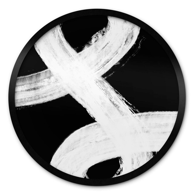 Rundes Poster 1X Studio - Lichtspiel in Schwarz-Weiss