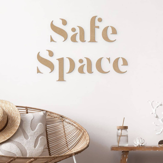 3D Schriftzug Langschläfer - Wanddeko aus MDF Natur