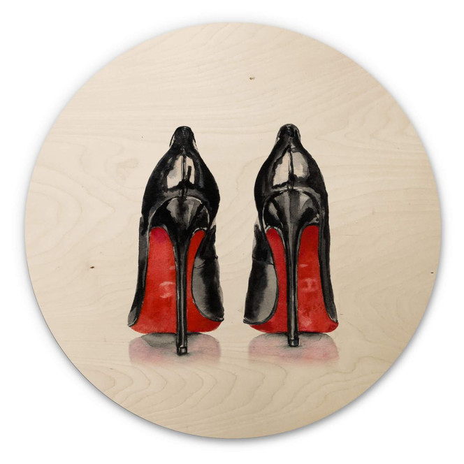 Holzbild High Heels - Rund