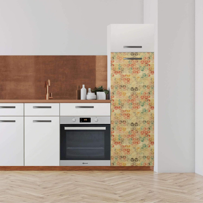 Klebefolie - Hochschrank (60x160cm) - 3D Retro Pattern- Bild 1