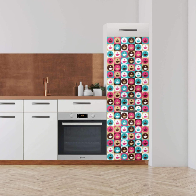 Klebefolie - Hochschrank (60x180cm) - Coffee Cups- Bild 1
