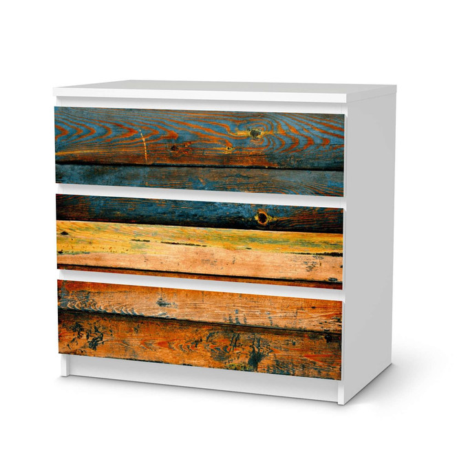 Klebefolie IKEA Malm Kommode 3 Schubladen - Wooden- Bild 1
