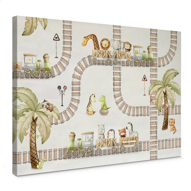 Leinwandbild Lokomotive-Fahrt mit Zootieren - Oliver Robins