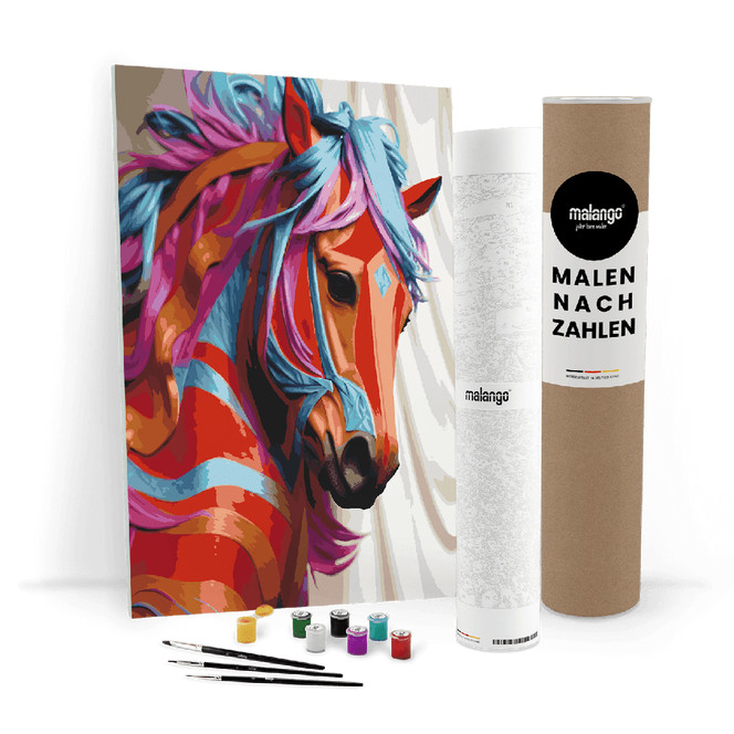 Malen nach Zahlen Leinwandbild - Pferd Pamina