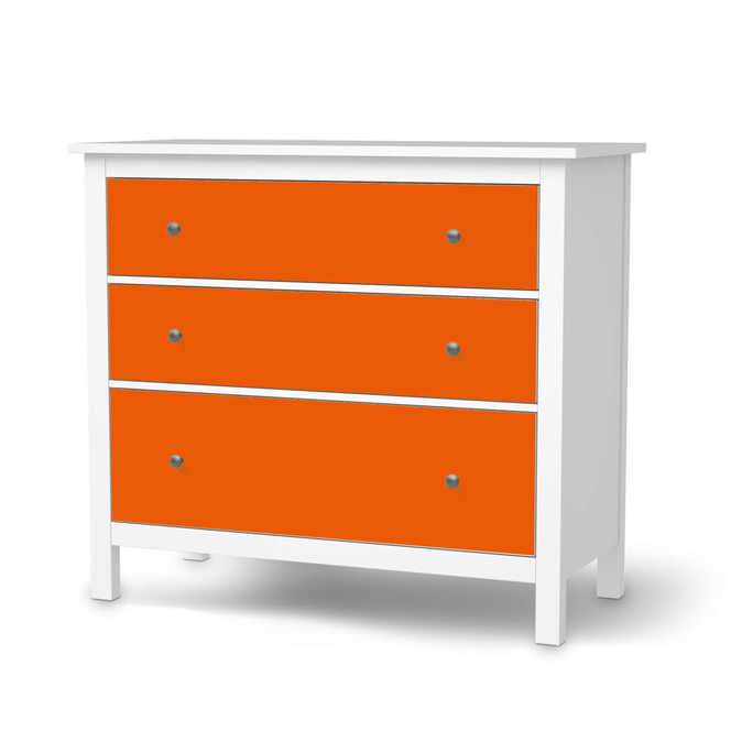 Möbelfolie IKEA Hemnes Kommode 3 Schubladen - Orange Dark- Bild 1