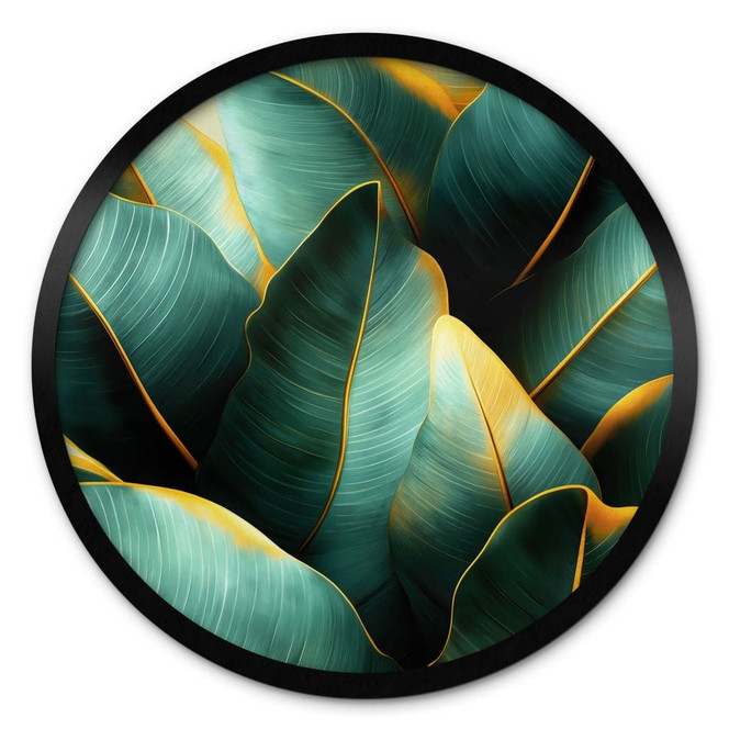 Poster Exotische Bananenblätter - Jaszke - Rund