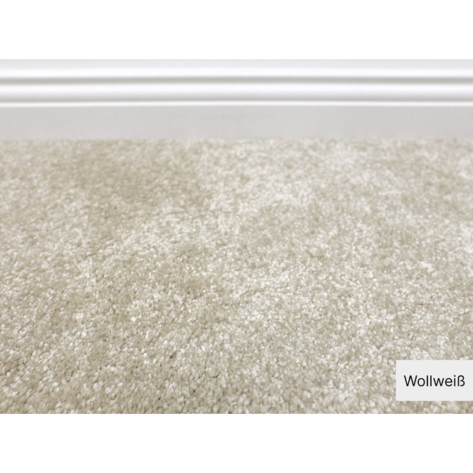 Valetta Hochflor Teppichboden Meterware in Wollweiss