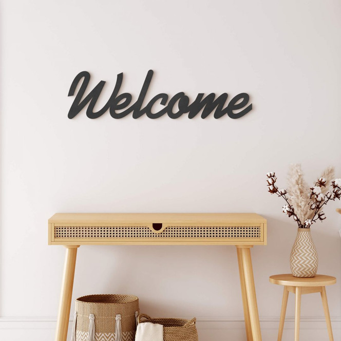 MDF-Deko 3D Schriftzug Welcome