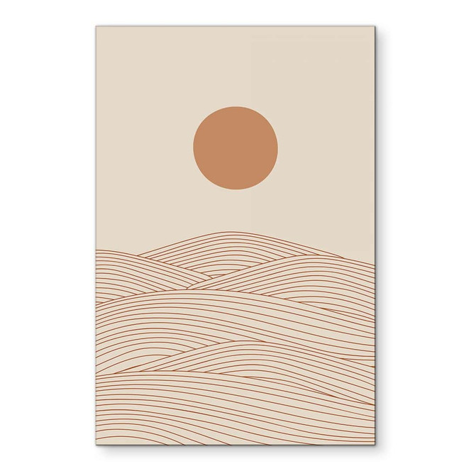 Wandbild Sonnenaufgang über der abstrakten Wüste - Playell - Alu-Dibond