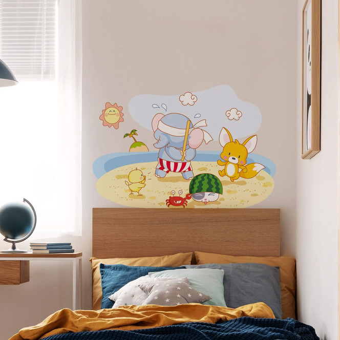 Wandtattoo Die vier Tierfreunde - Versteckspiel