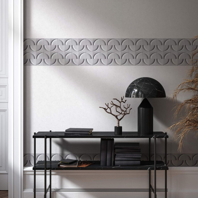 Bordüre in Grau, Grafisch für Wohnzimmer, Schlafzimmer 5.00 x 0.177 m