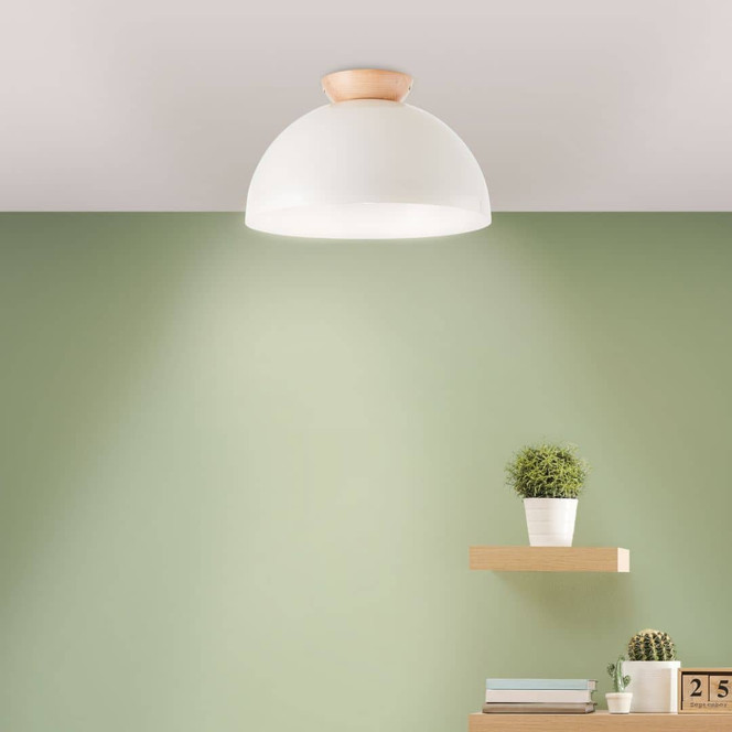 Deckenleuchte Lorena, beige, 20.5 x 35 cm, Holz Pilz