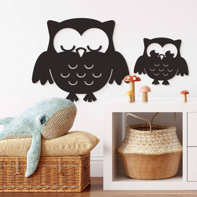 Hartschaum-Deko Nacht Eulen (2er Set)