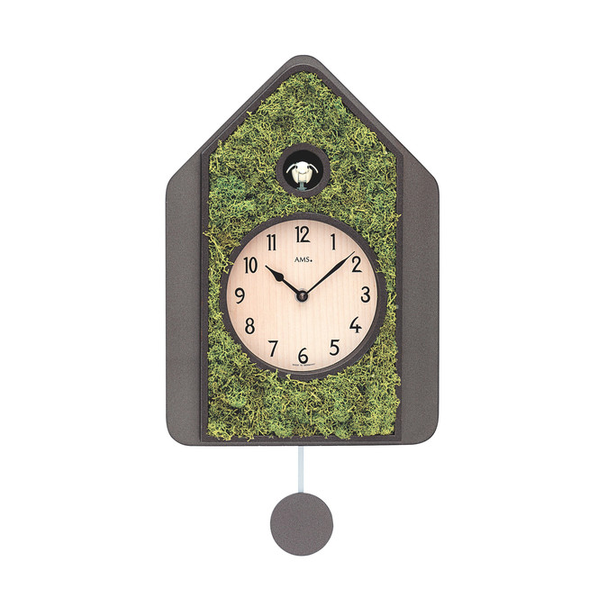 Kuckucksuhr Wanduhr Holzgehäuse, Mooseinlage