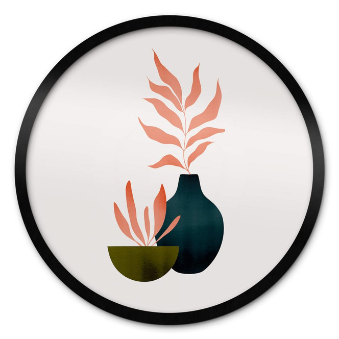 Poster Kubistika - Herbstliche Pflanzen - Rund