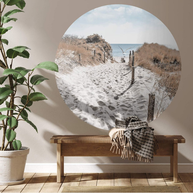 Wandtattoo Strandaufgang Dünen - Rund