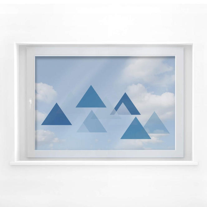 Fensterbild Dreieckswolke blau