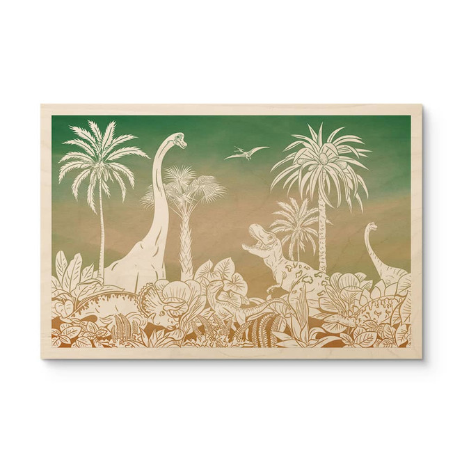 Holzbild Abenteuerreise zu den Dinosauriern - Ombre - Kikki Belle
