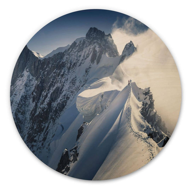 Holzbild Gipfel des Mont Blanc - Nienartowicz - Rund