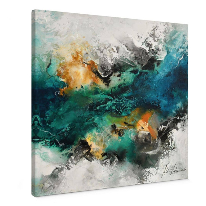 Leinwandbild Farbnebel abstrakt - Fedrau