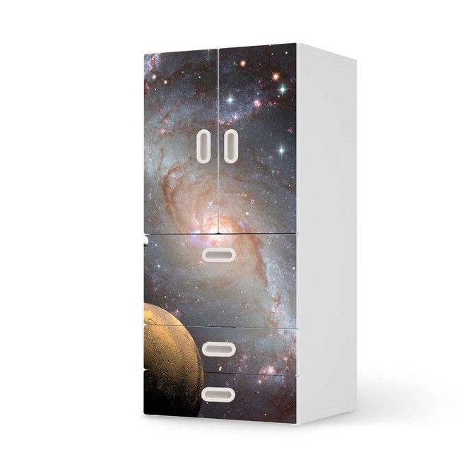 Möbelfolie IKEA Stuva / Fritids - 3 Schubladen und 2 kleinen Türen - Milky Way- Bild 1