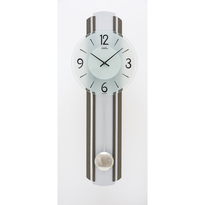 Pendelwanduhr Holzgehäuse Anthrazit/Silber