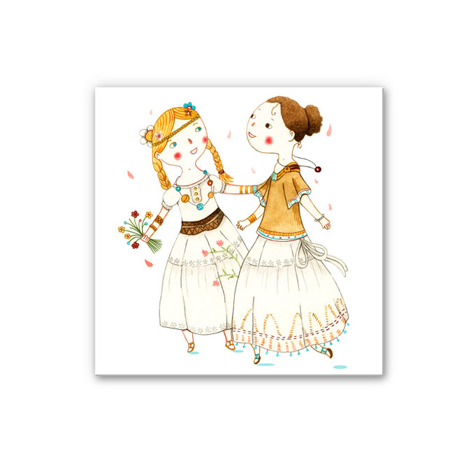 Wandbild Loske - Hippie Mädchen