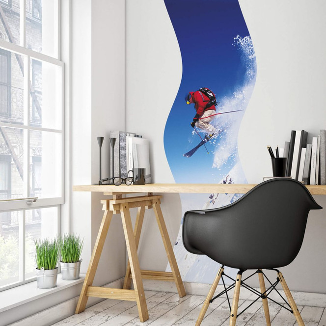 Wandsticker Ski-Jump-Welle