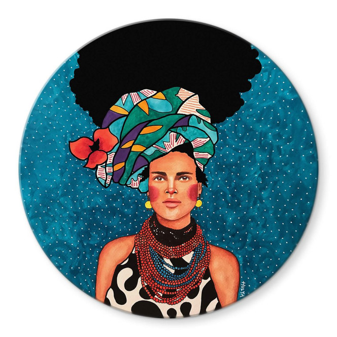 Glasbild Hülya - Was fühlst du - Rund