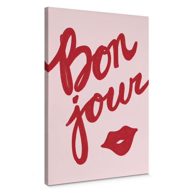 Leinwandbild Bonjour mit Kussmund - Fritsch
