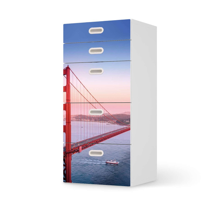Möbel Klebefolie IKEA Stuva / Fritids Kommode - 5 Schubladen - Golden Gate- Bild 1