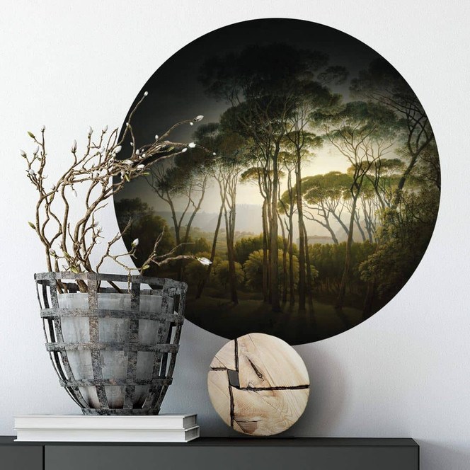 Wandtattoo Schirmkiefern mit Vignettierung - Rund