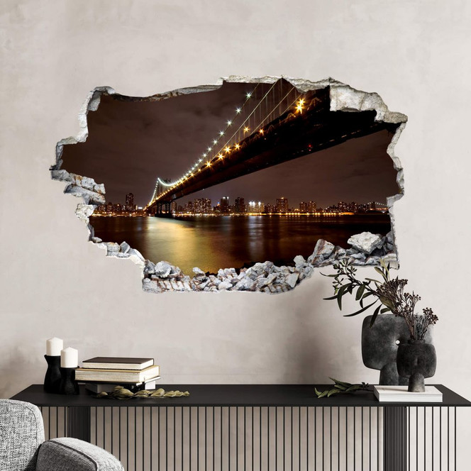 3D Wandtattoo Manhattan Bridge at Night