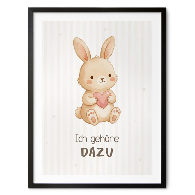 Affirmationsposter "Ich gehöre dazu" mit Hase für Kinder