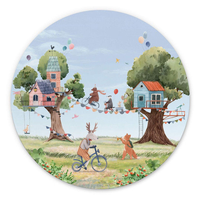 Alu-Dibond Oliver Robins - Baumhaus Party - Rund