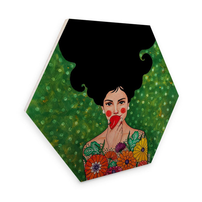 Hexagon - Holz Hülya - Der rote Apfel