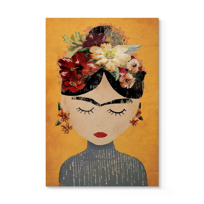 Holzbild Treechild - Blumige Frida