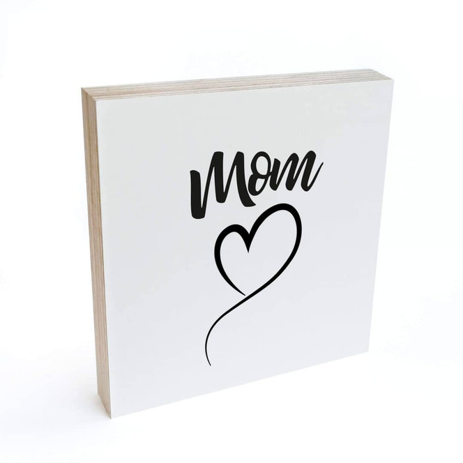 Holzbild zum Hinstellen - Mom Herz - 15x15cm - Bild 1
