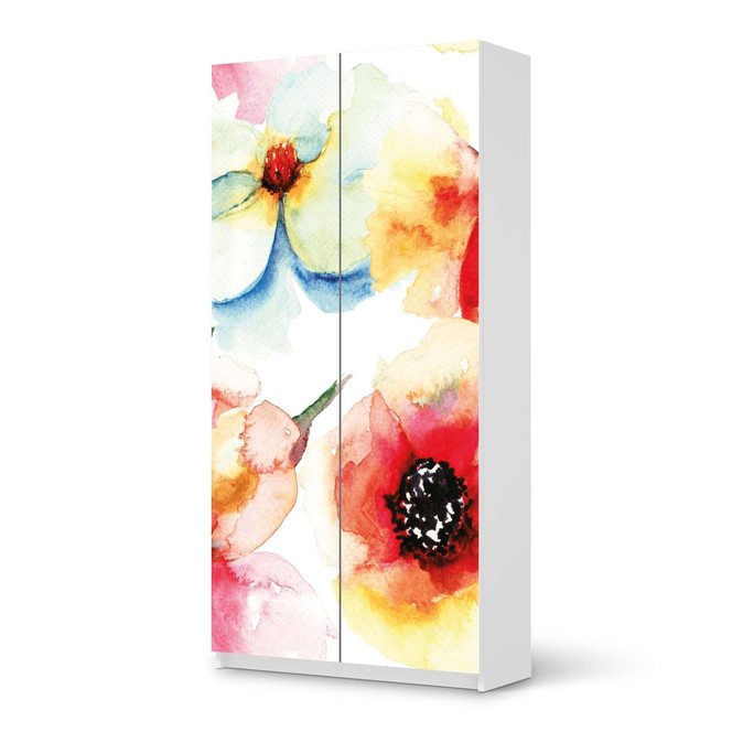Klebefolie IKEA Pax Schrank 201cm Höhe - 2 Türen - Water Color Flowers- Bild 1