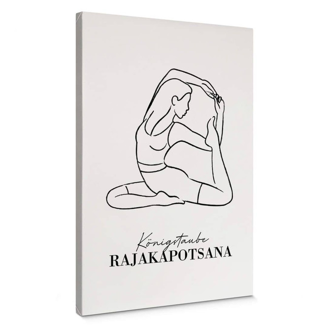 Leinwandbild Yoga - Königstaube - Line Art
