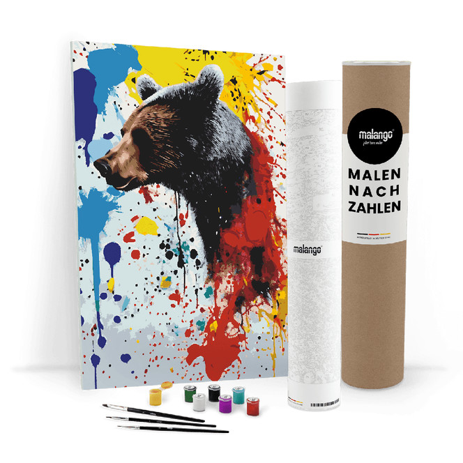 Malen nach Zahlen Leinwandbild - Bär Branko