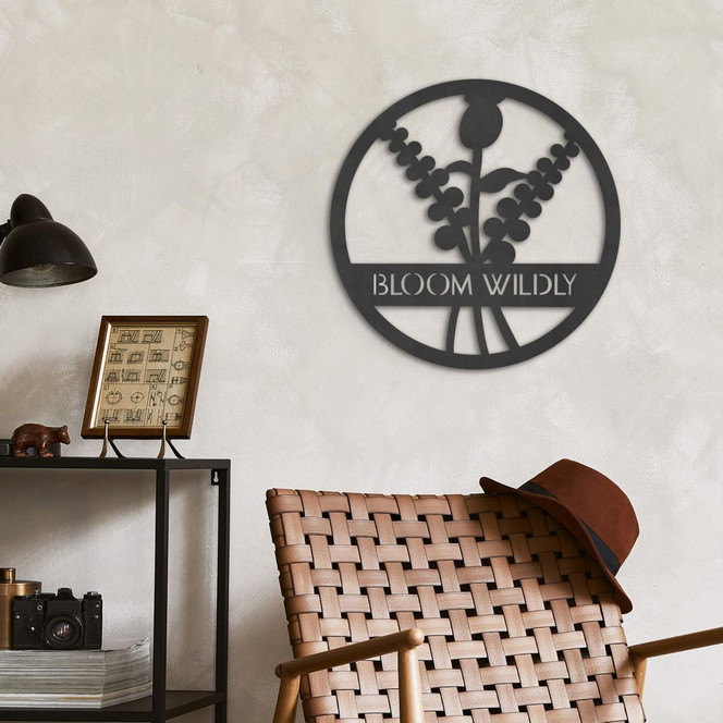 MDF - Holzdeko - Blumen im Kreis - Bloom Wildly